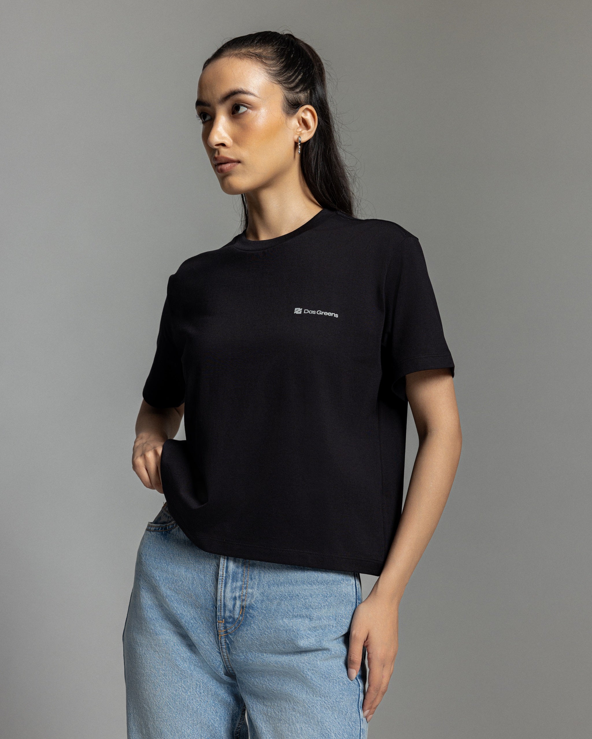 Supima Women Cropped Boxy Tshirt